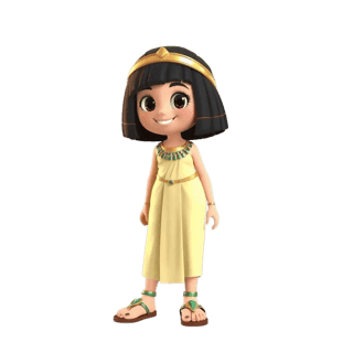 Cleopatra como personaje ilustrado del pool de célebres de Cuentoslandia
