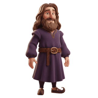 Leonardo da Vinci como personaje ilustrado del pool de célebres de Cuentoslandia