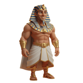 Ramsés II como personaje ilustrado del pool de célebres de Cuentoslandia