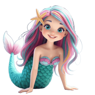 Coral, sirena del pool de personajes de Cuentoslandia