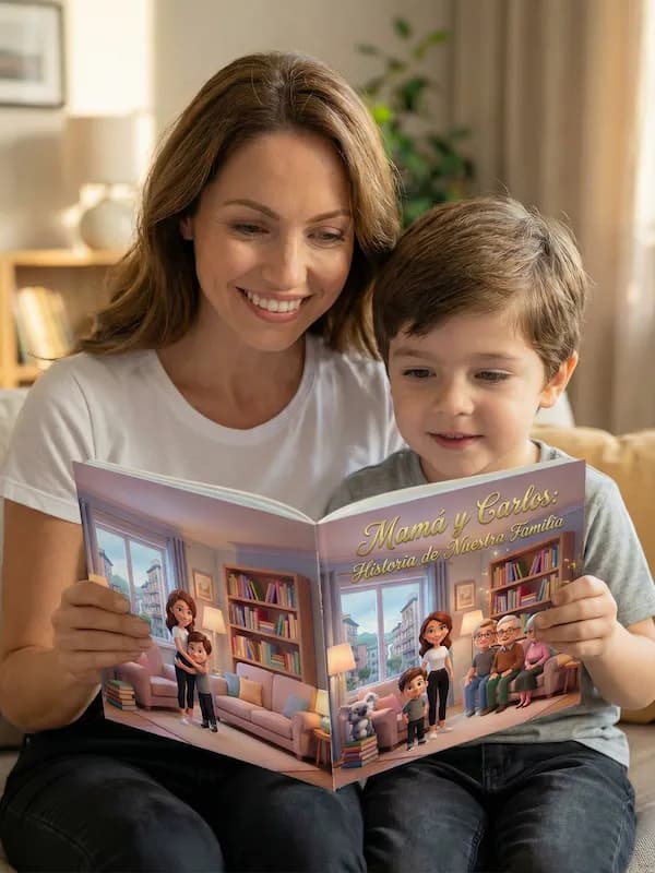 Cuento personalizado sobre familia monoparental FIV, versión física impresa