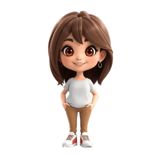 Personaje del pool genérico: mujer adulta · pelo liso castaño
