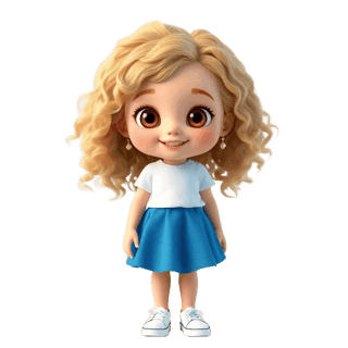 Personaje del pool genérico: niña · rizos rubios
