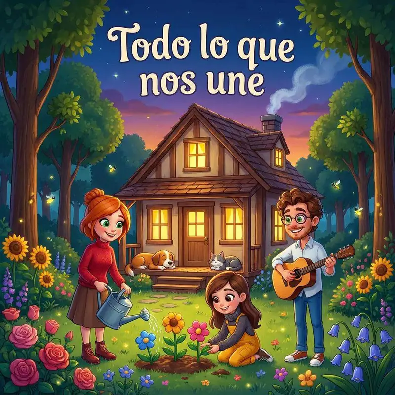 Álvaro, Paula y Lucía juntos en el salón de casa