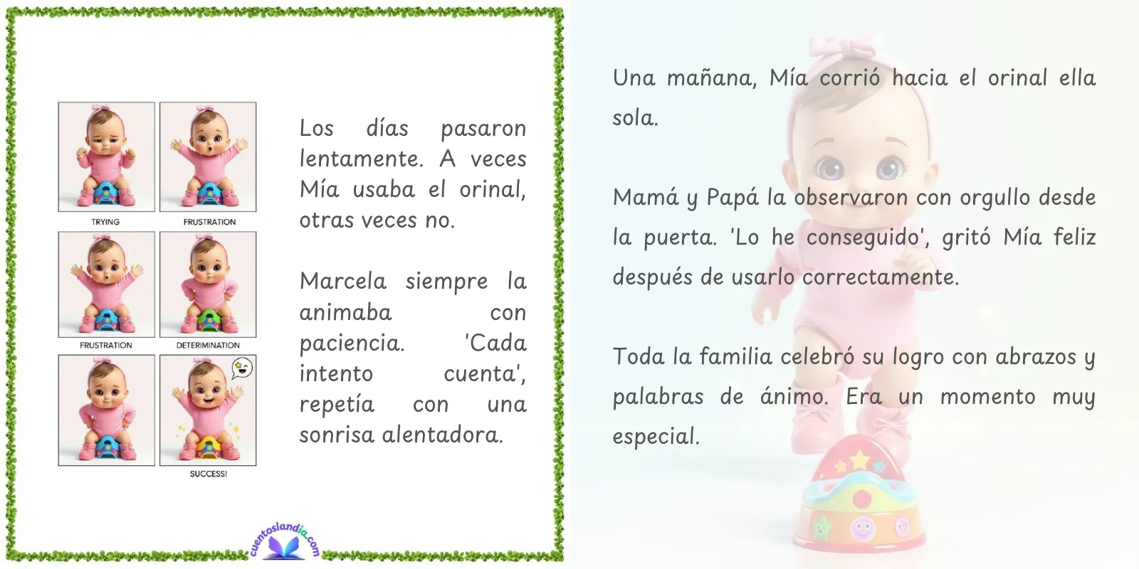 Doble página de «Adiós, Pañal»