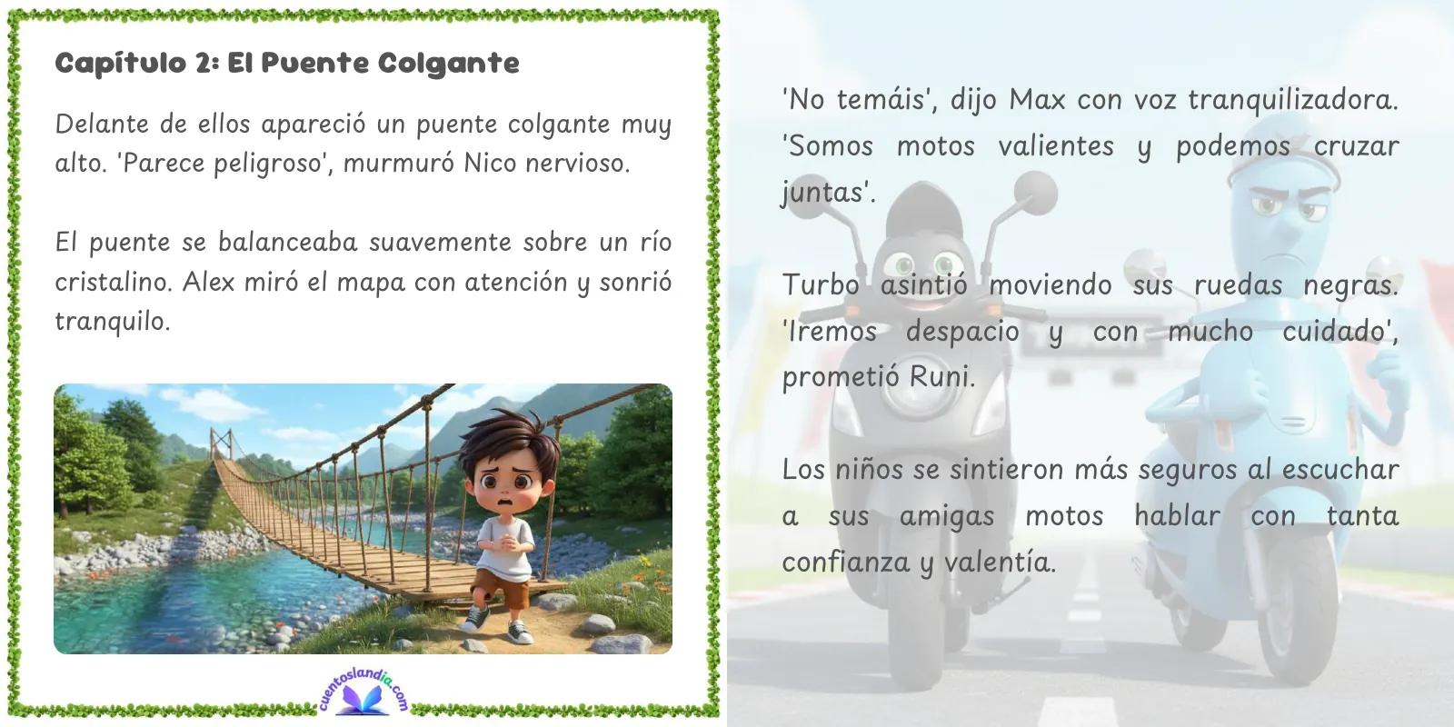 Doble página de «Aventuras sobre Ruedas: Un Viaje Extraordinario»