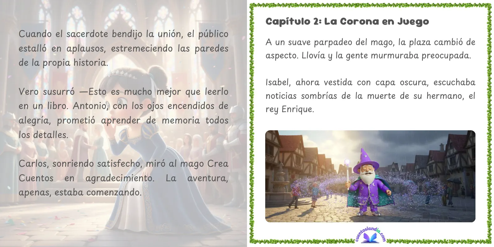 Doble página de «Caro y la Historia de los Reyes Católicos»