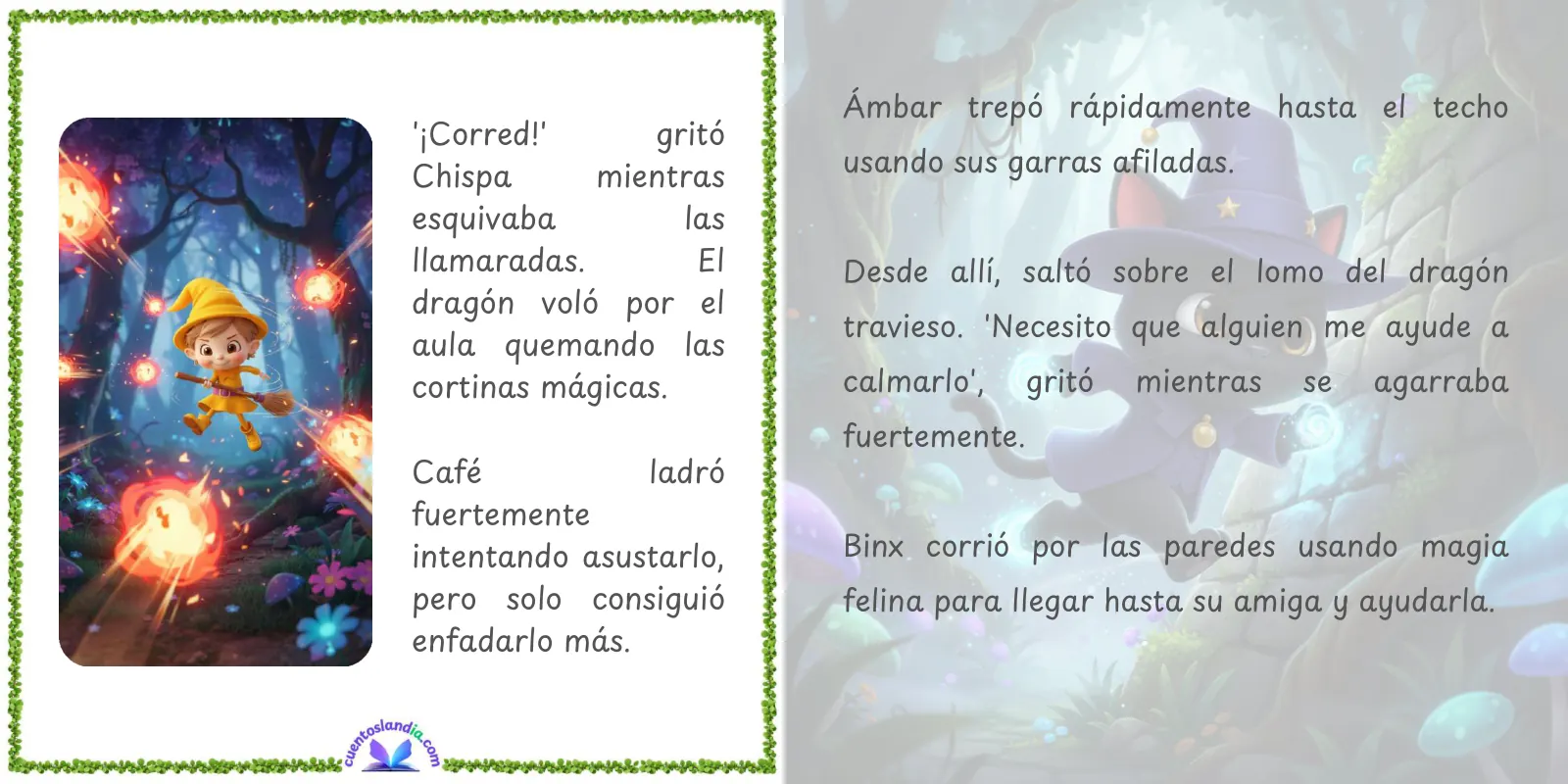 Doble página de «Clases de Magia en Abra Cadabra»