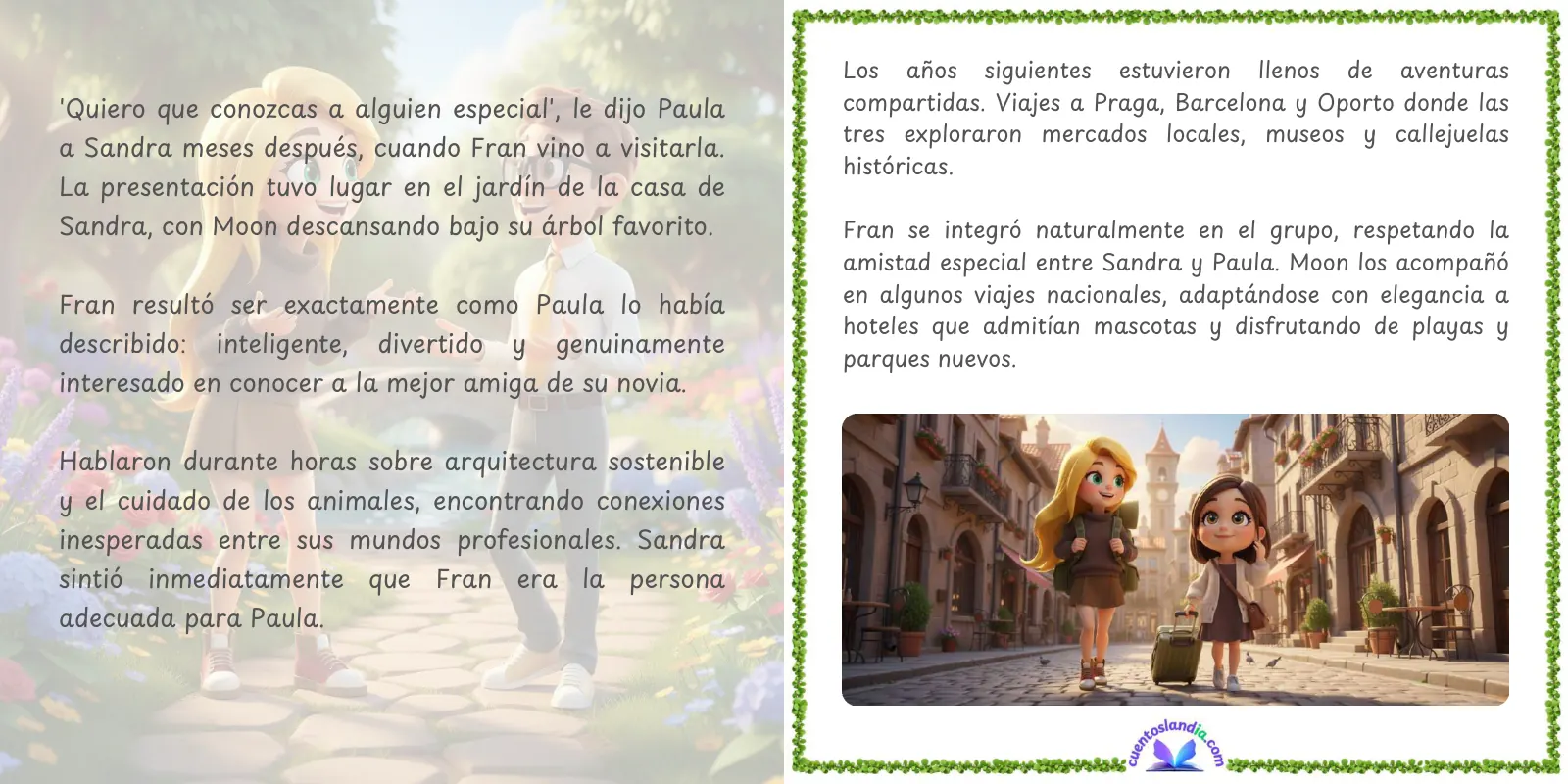 Doble página de «Sandra y Paula, Compañeras de Batallas Infinitas»