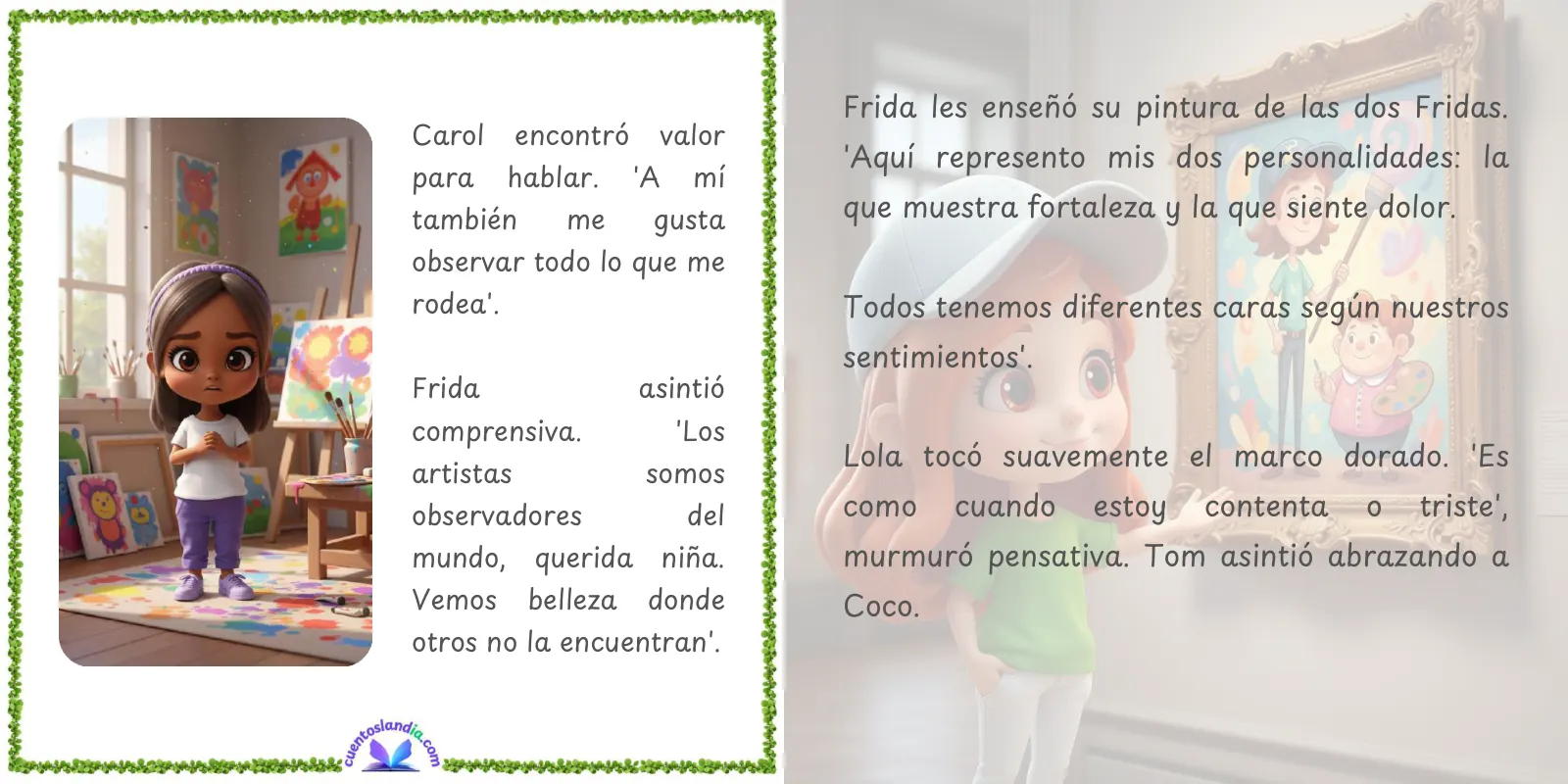 Doble página de «Descubriendo a Frida Kahlo»