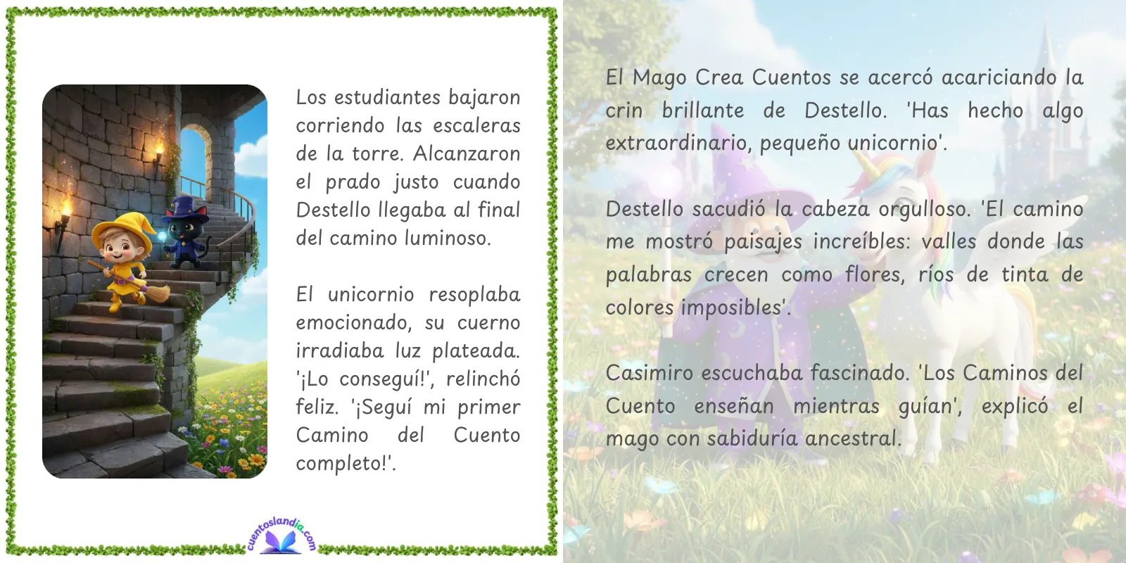 Doble página de «Cuentoslandia: el origen del reino mágico de los cuentos»