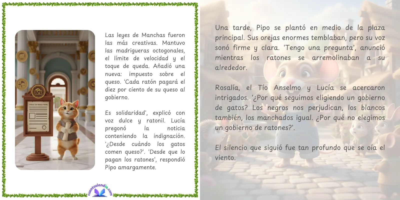 Doble página de «Elecciones en Mouseland»
