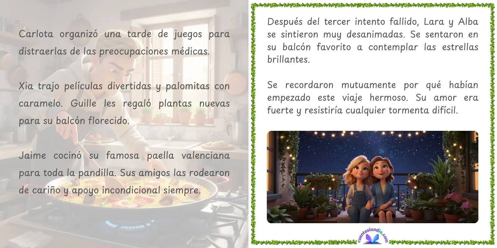 Doble página de «La Historia de Amor de Mamá y Mamá»