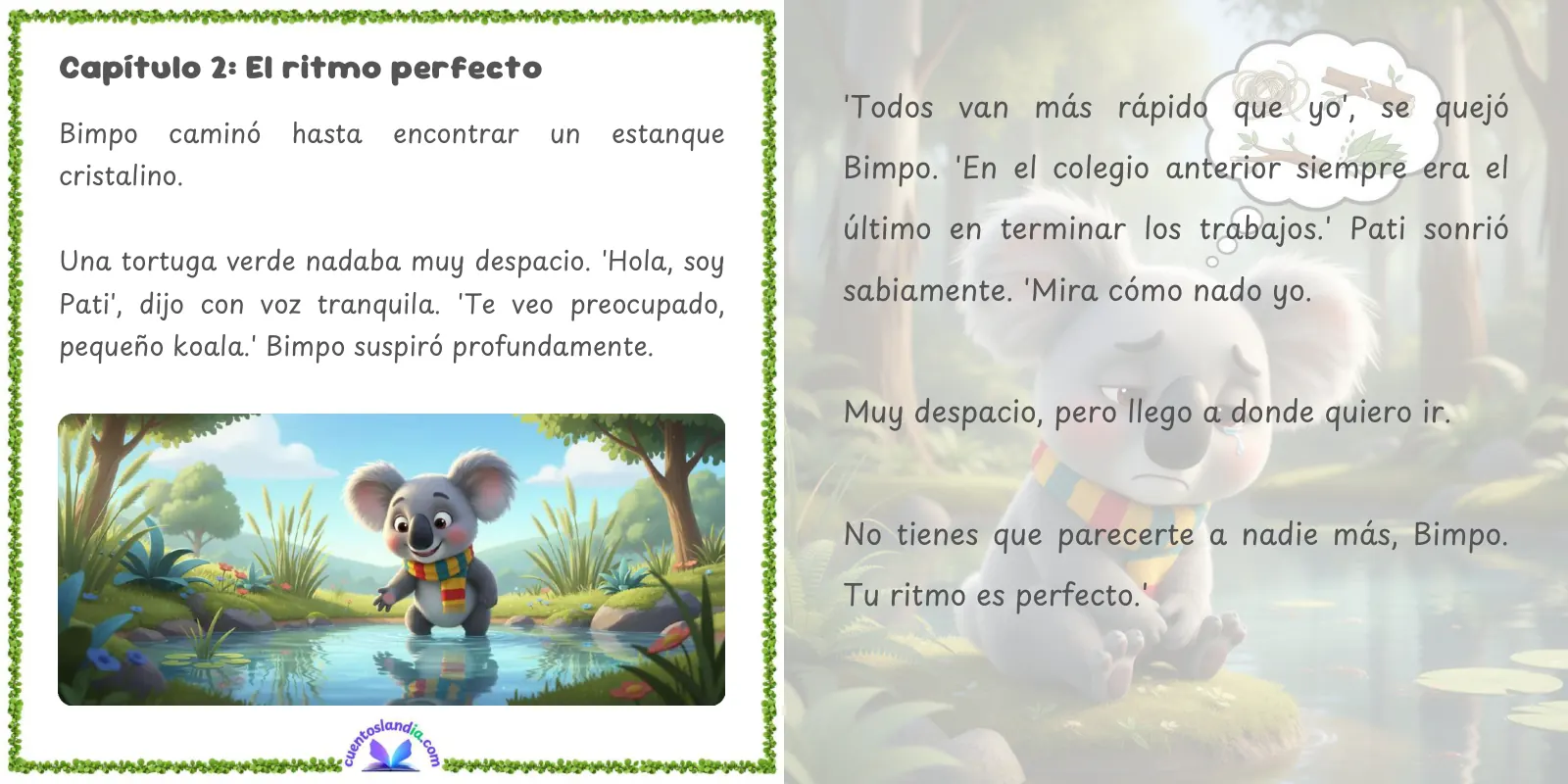 Doble página de «La Aventura de Creer en Mí: Viaje a Autoestima»