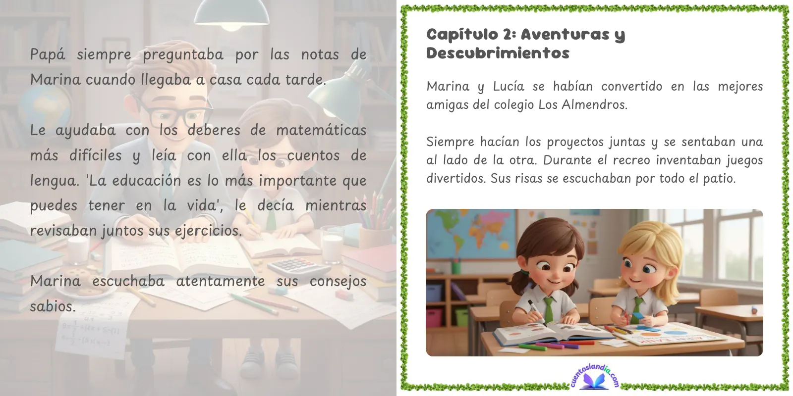 Doble página de «La Graduación de Marina»