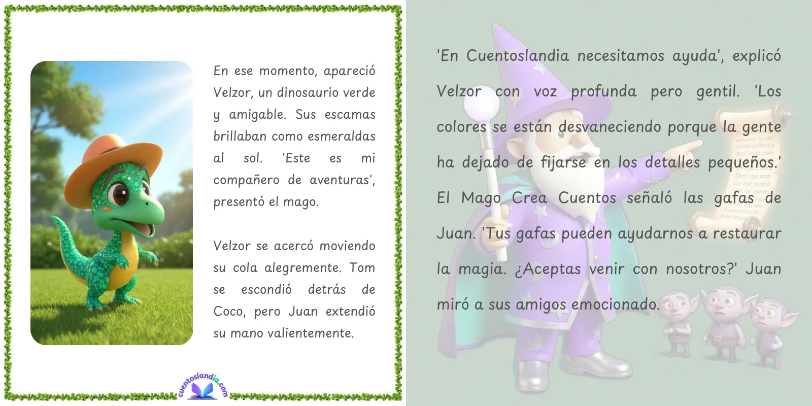 Doble página de «Las Gafas que Enseñan a Volar»