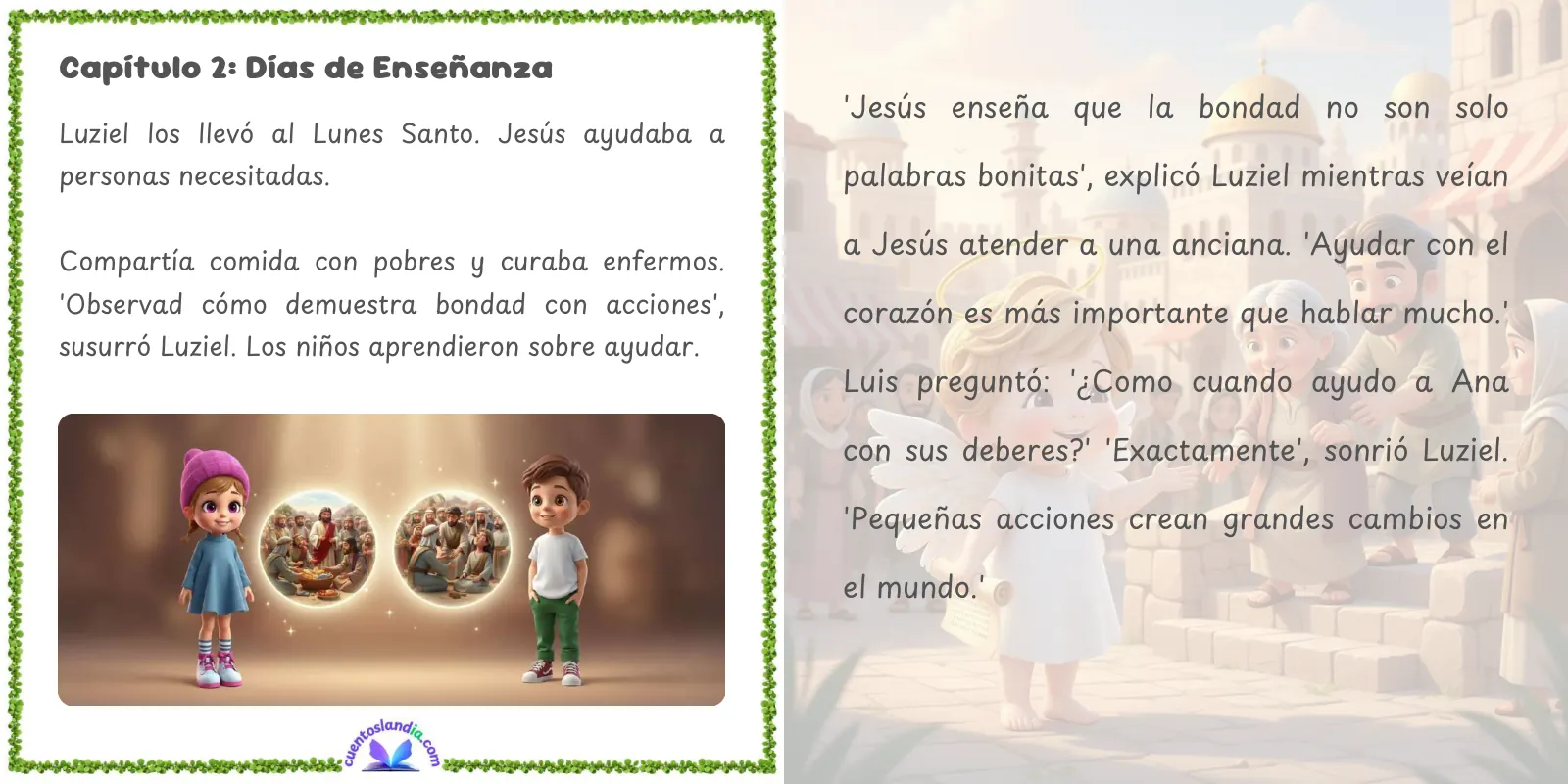 Doble página de «Luziel y el Misterio de la Semana Santa»