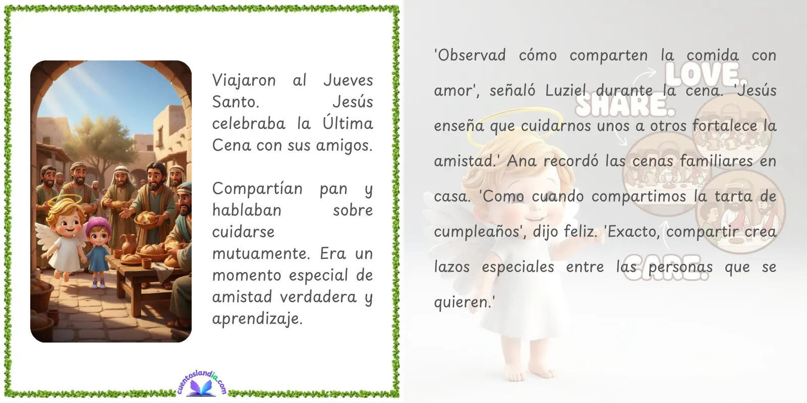 Doble página de «Luziel y el Misterio de la Semana Santa»