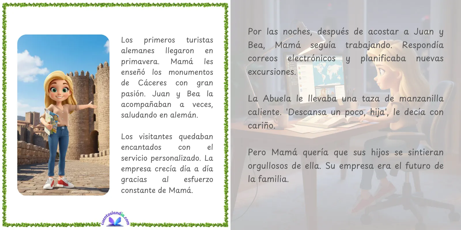 Doble página de «Mamá: Coraje y Lecciones de Amor»
