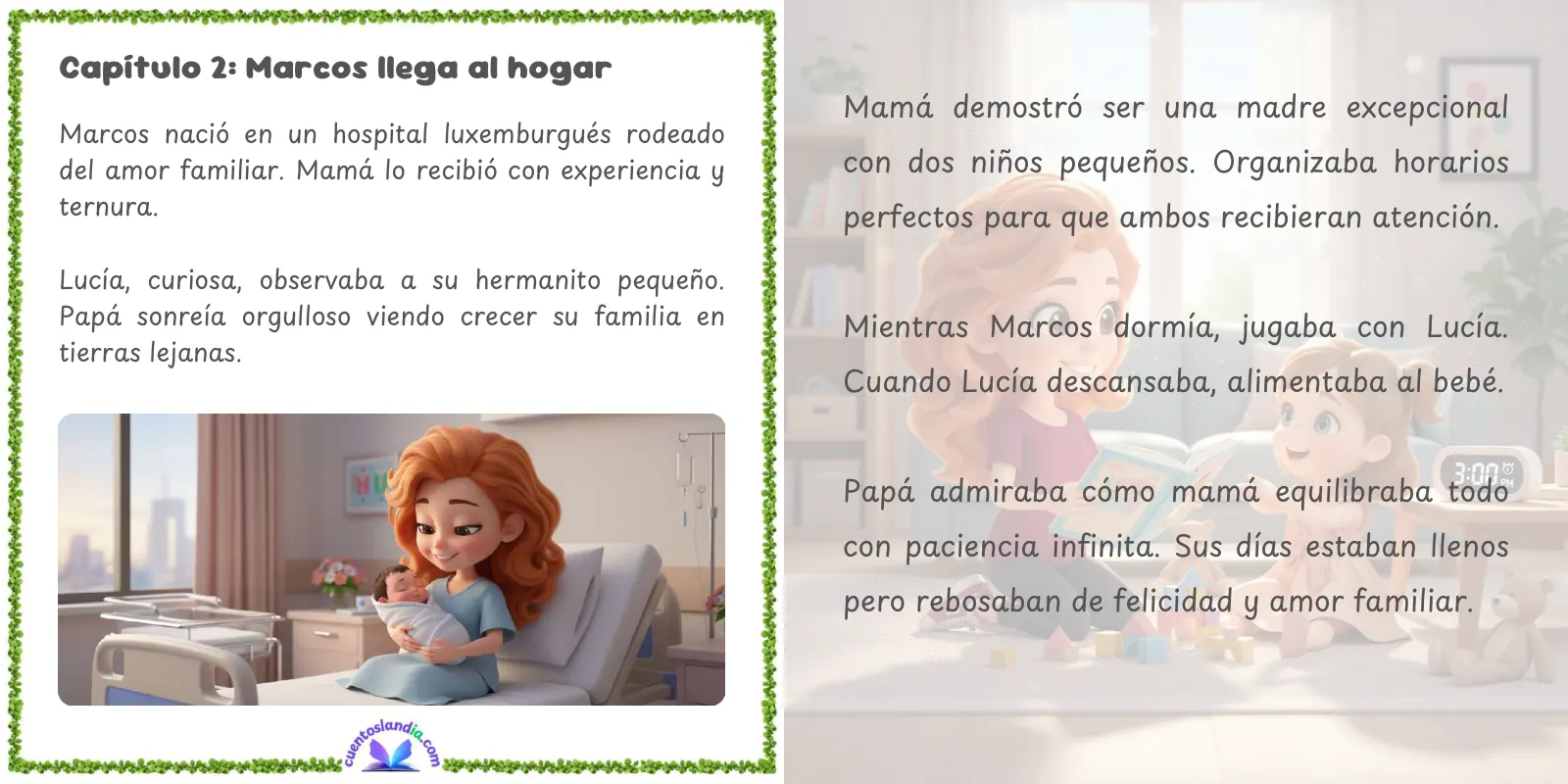 Doble página de «Mamá, Nuestro Faro y Nuestro Hogar»
