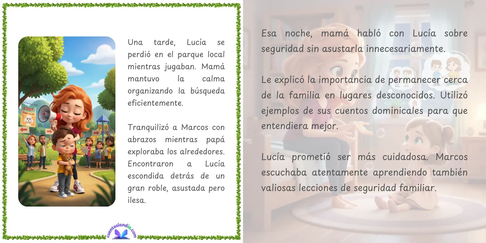 Doble página de «Mamá, Nuestro Faro y Nuestro Hogar»