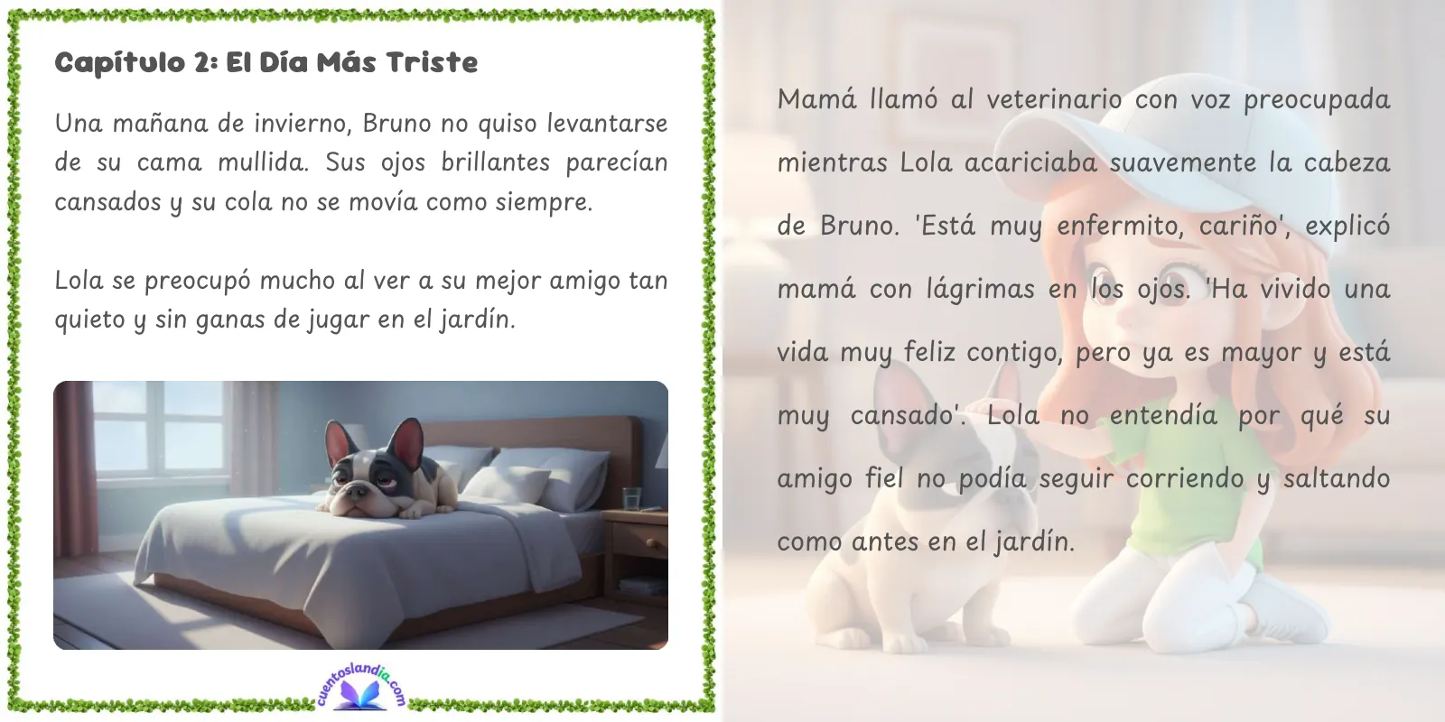 Doble página de «Mi Perro Bruno: Un Recuerdo en las Estrellas»
