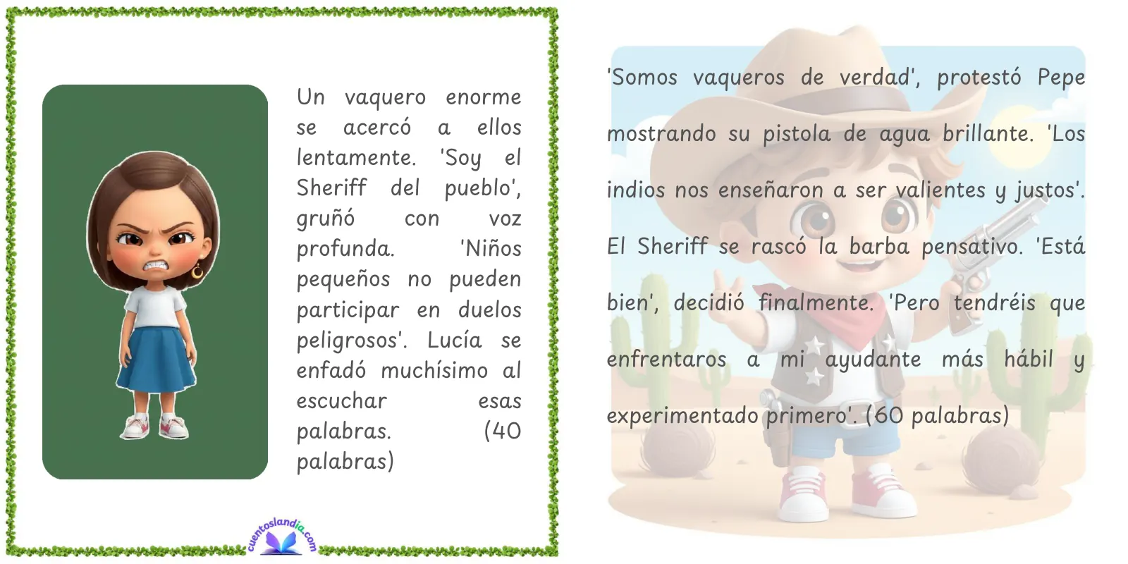 Doble página de «Las Aventuras de Pepe y Lucía en el Oeste»