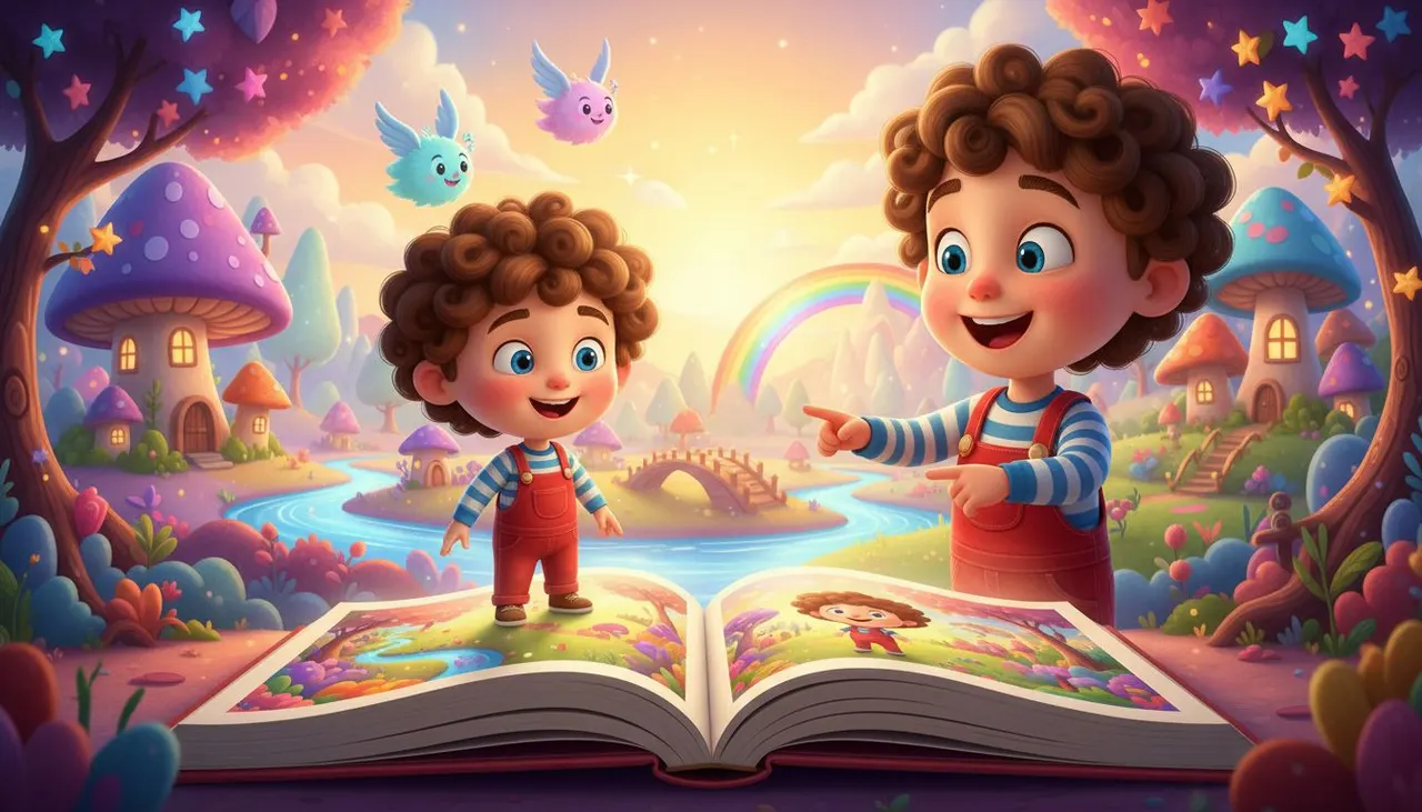Niño emocionado al reconocerse como protagonista de su cuento personalizado