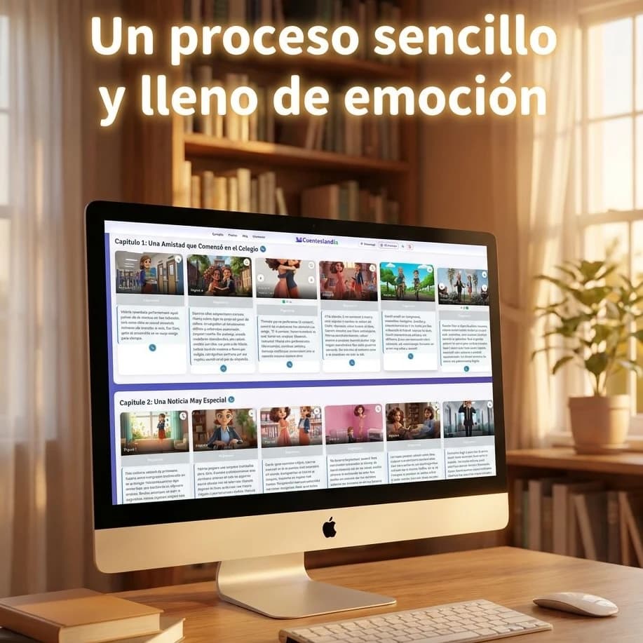 Wizard de creación del cuento personalizado de primera comunión para la madrina Laura, configurado por Julia y sus padres