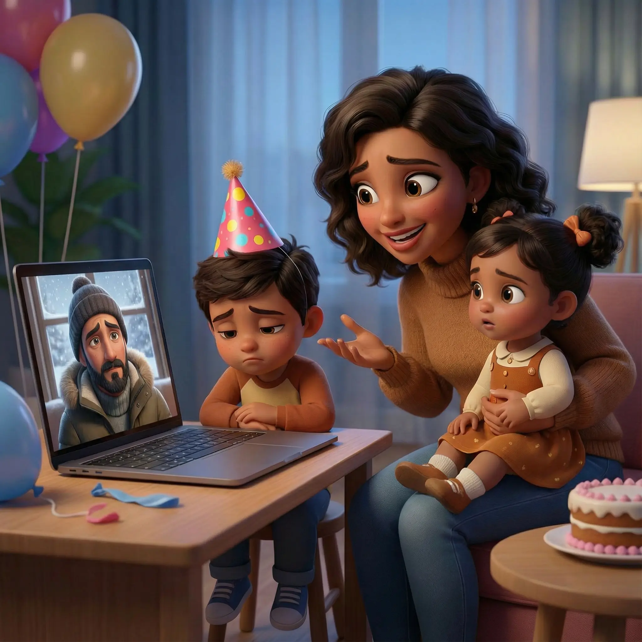Foto IA cumpleaños llamada skype