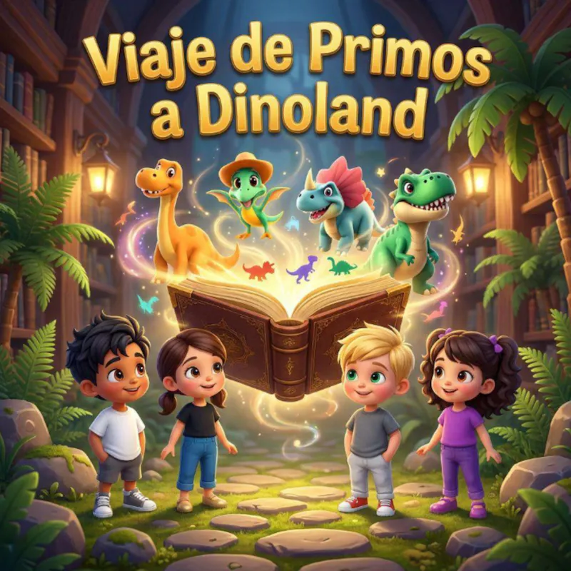 Viaje de Primos a Dinoland - Cuento AI