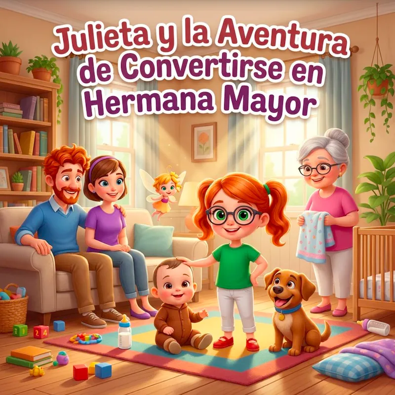 Julieta y la Aventura de Convertirse en Hermana Mayor - Cuento AI
