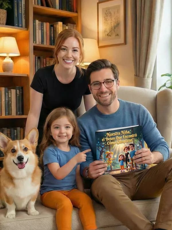 Niño con cuento personalizado sobre ovodonación, foto real