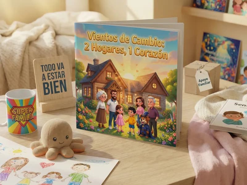Cuento personalizado sobre divorcio para niños, libro físico impreso