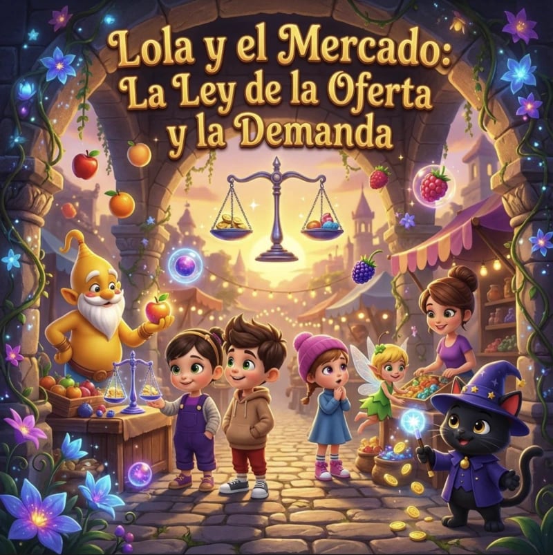 Lola y el Mercado: La Ley de la Oferta y la Demanda - Cuento AI
