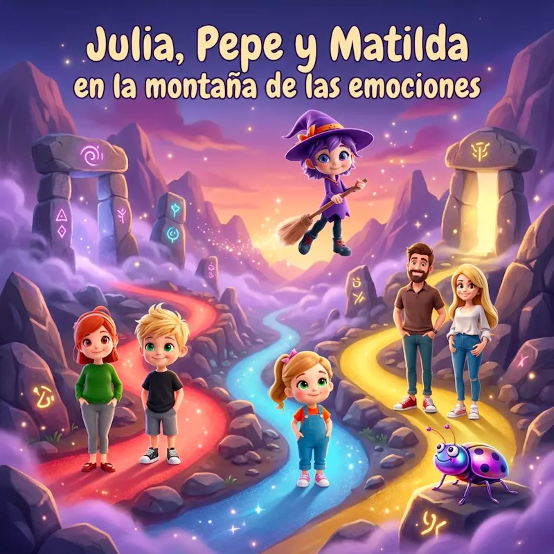 Julia, Pepe y Matilda en la Montaña de las Emociones - Cuento AI