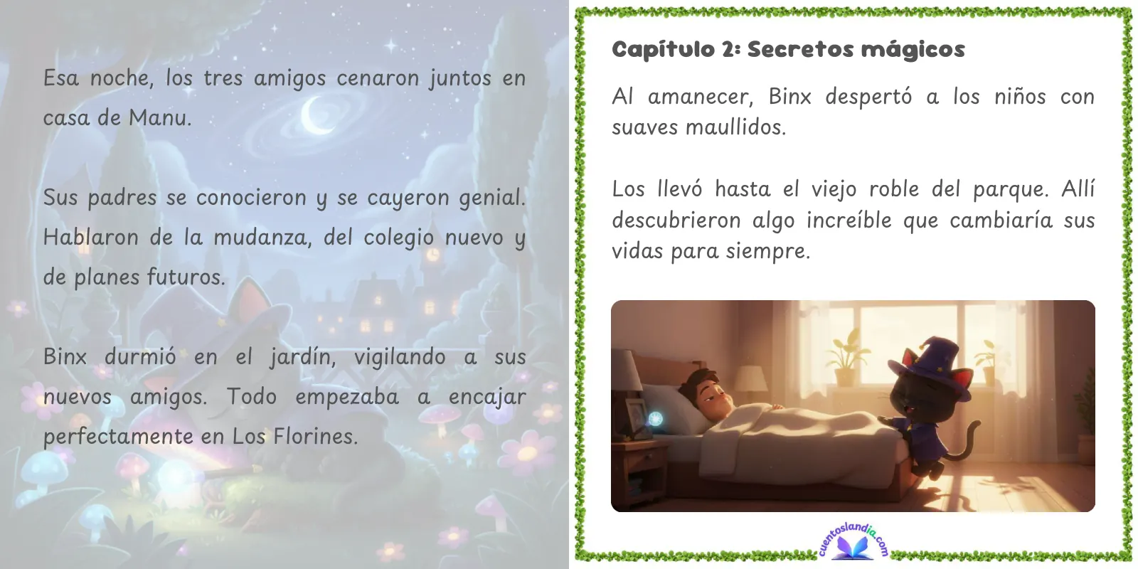 Doble página de «Amistad y Magia en Los Florines»