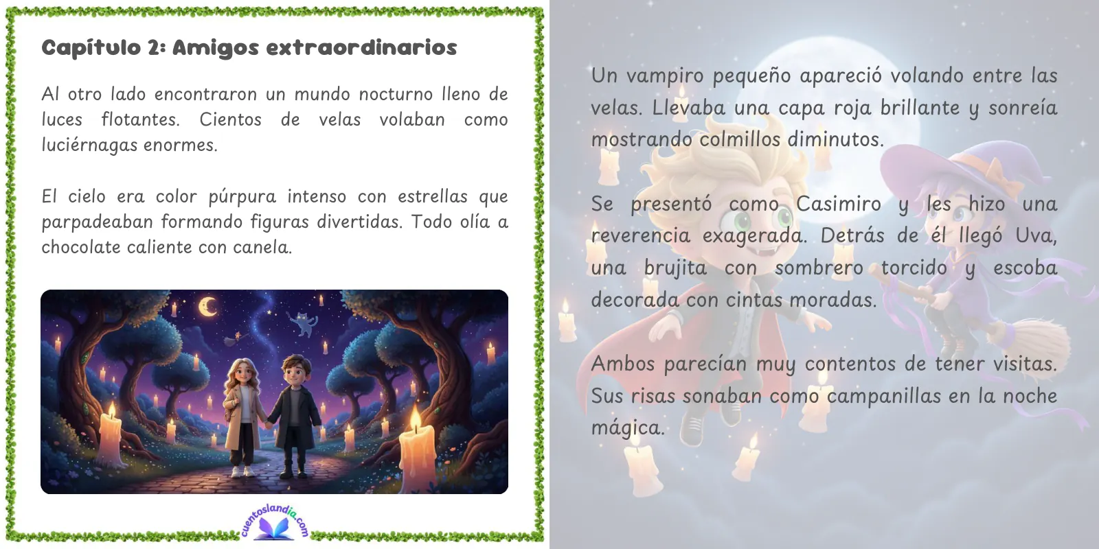 Doble página de «Aventuras en la noche de Halloween»