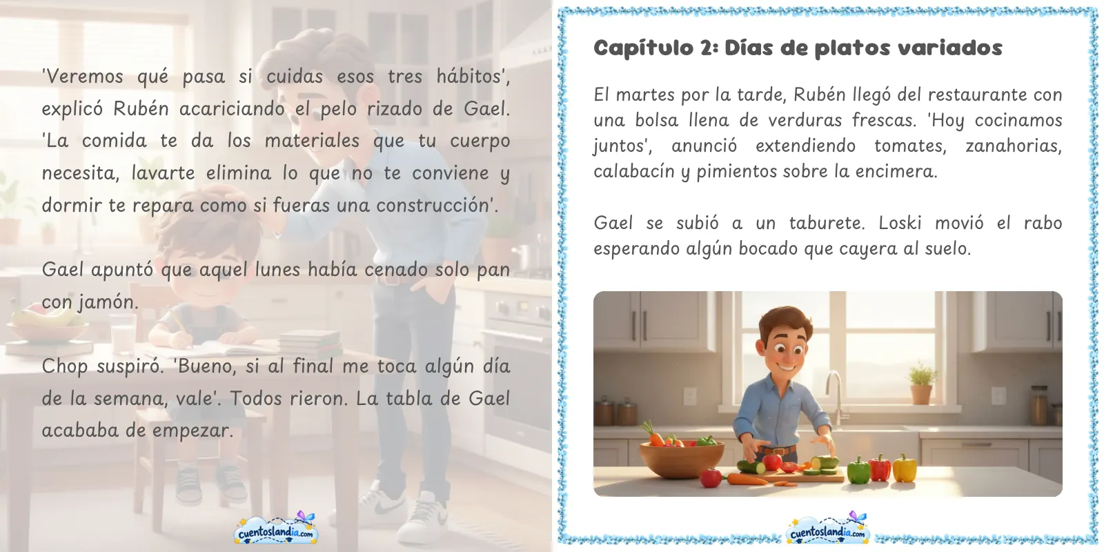 Doble página de «Chop y la semana de Gael»