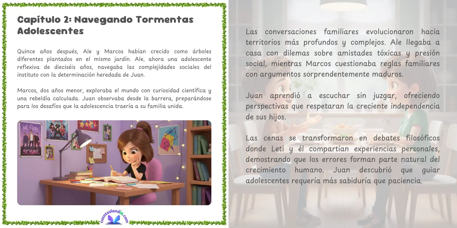 Doble página de «2 Caminos, Un Mismo Faro: Papá»