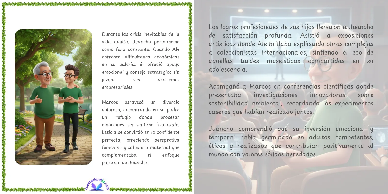 Doble página de «2 Caminos, Un Mismo Faro: Papá»