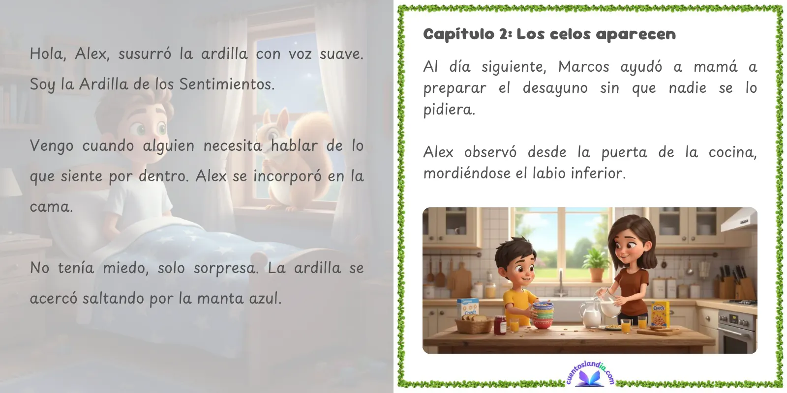 Doble página de «Dos Hermanos, Dos Maneras de Brillar»