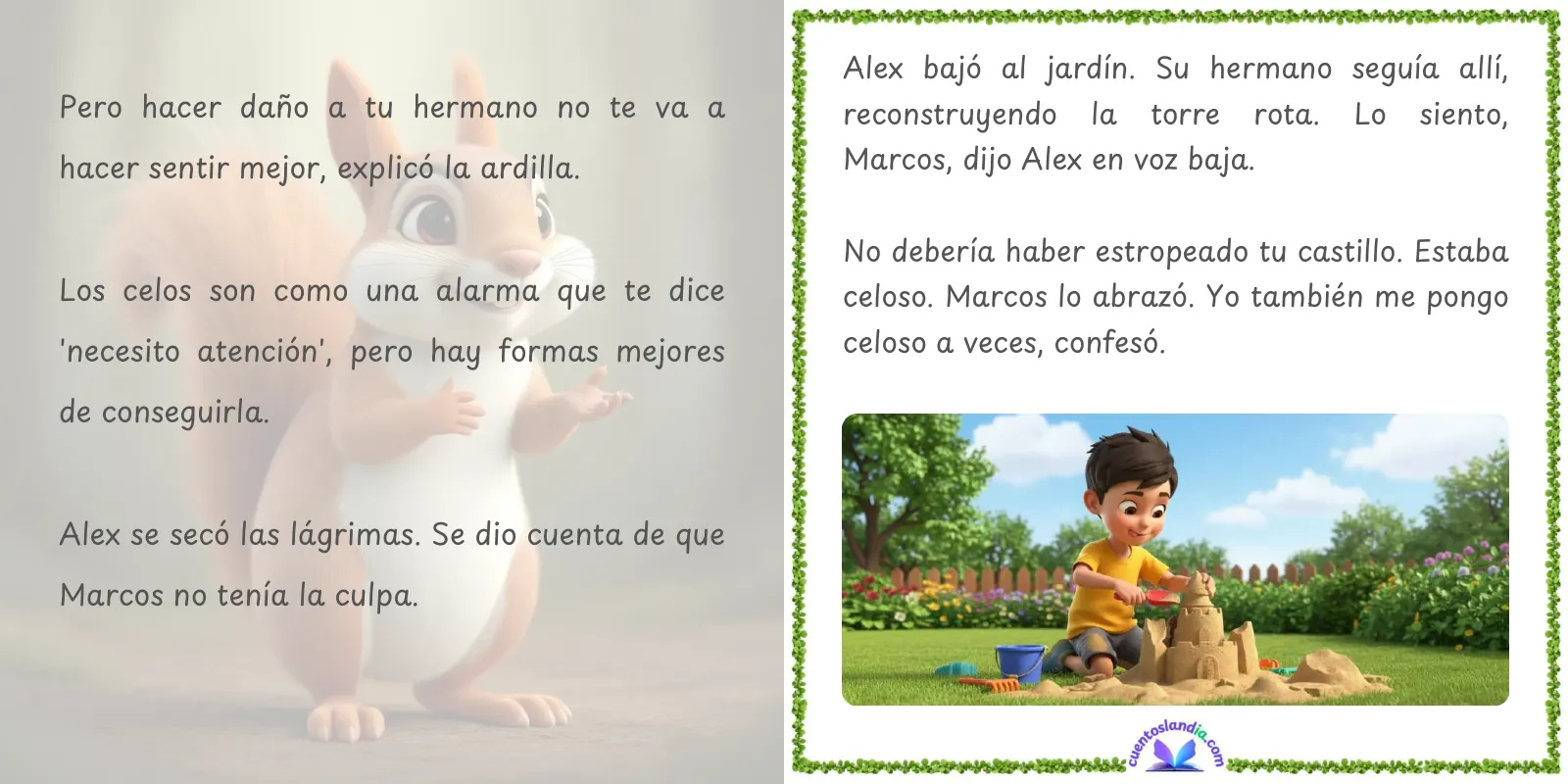 Doble página de «Dos Hermanos, Dos Maneras de Brillar»