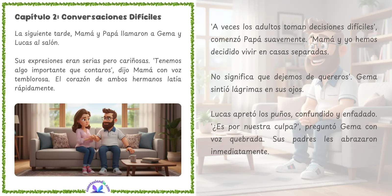 Doble página de «Vientos de Cambio: 2 Hogares, 1 Corazón»