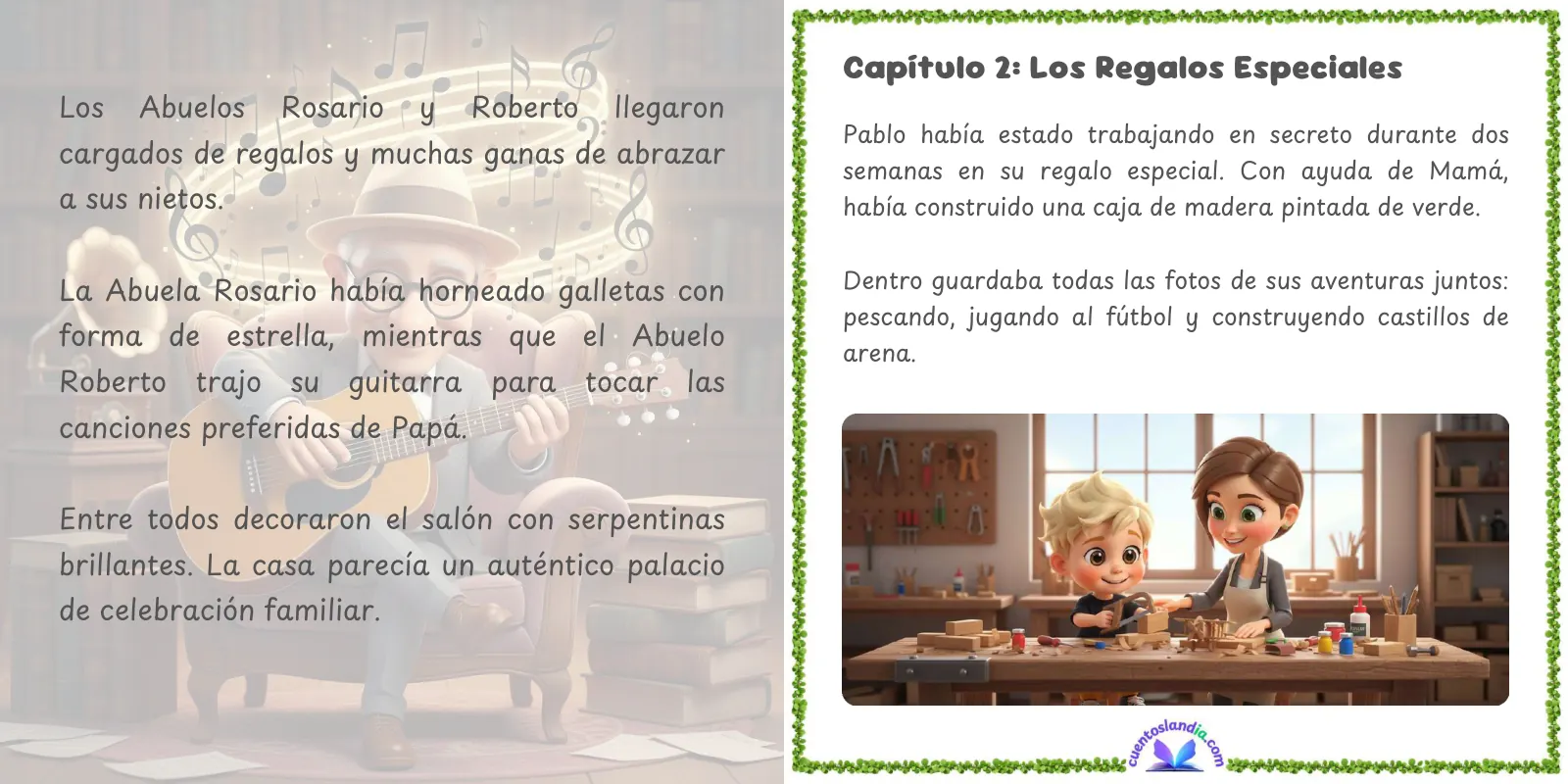 Doble página de «El Cumpleaños de Papá»