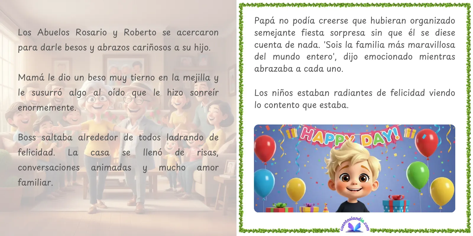 Doble página de «El Cumpleaños de Papá»