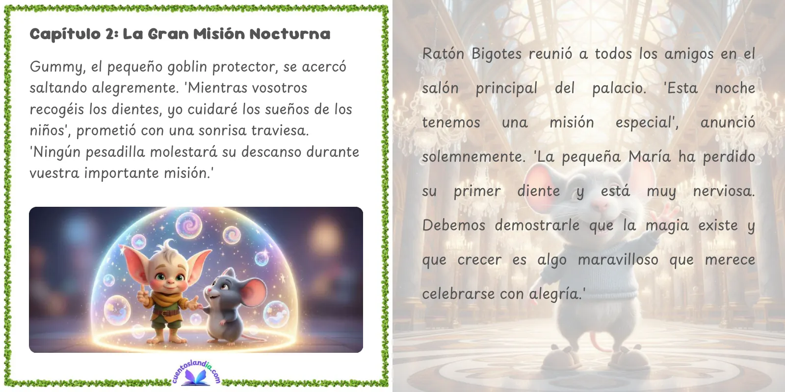 Doble página de «El Fantástico Mundo del Ratoncito Pérez»