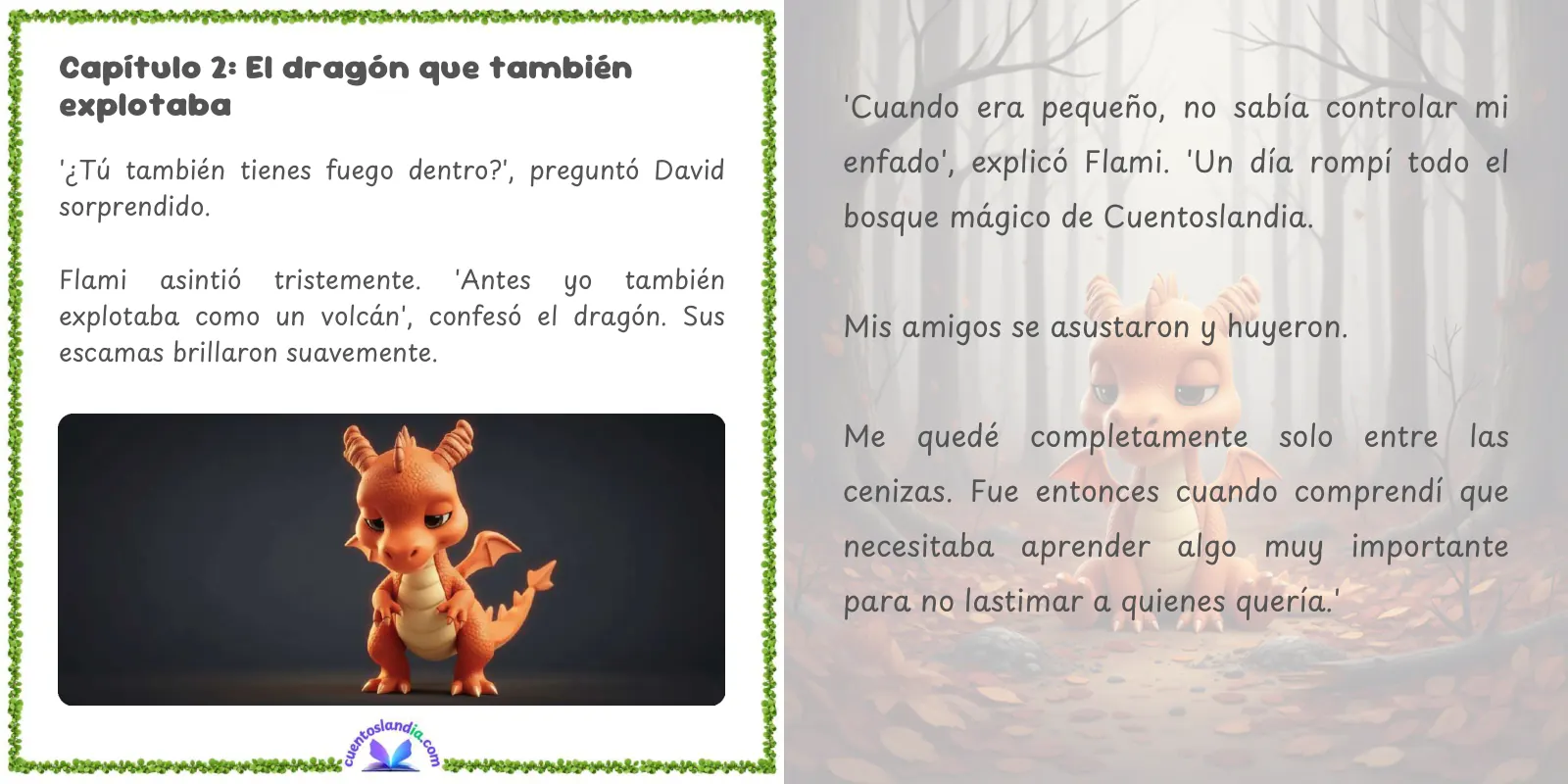 Doble página de «El Volcán que Aprendió a Respirar»