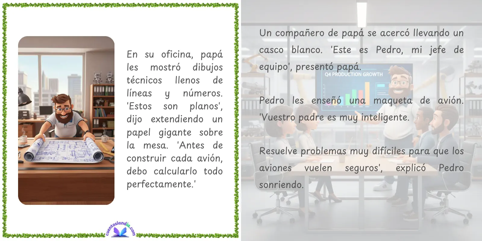 Doble página de «¿En Qué Trabajan Mamá y Papá?»