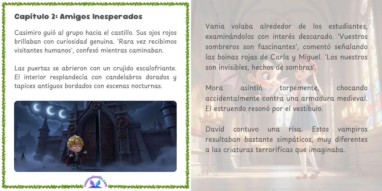 Doble página de «La Escuela Mágica de Salamanca: el Reino de los Vampiros»